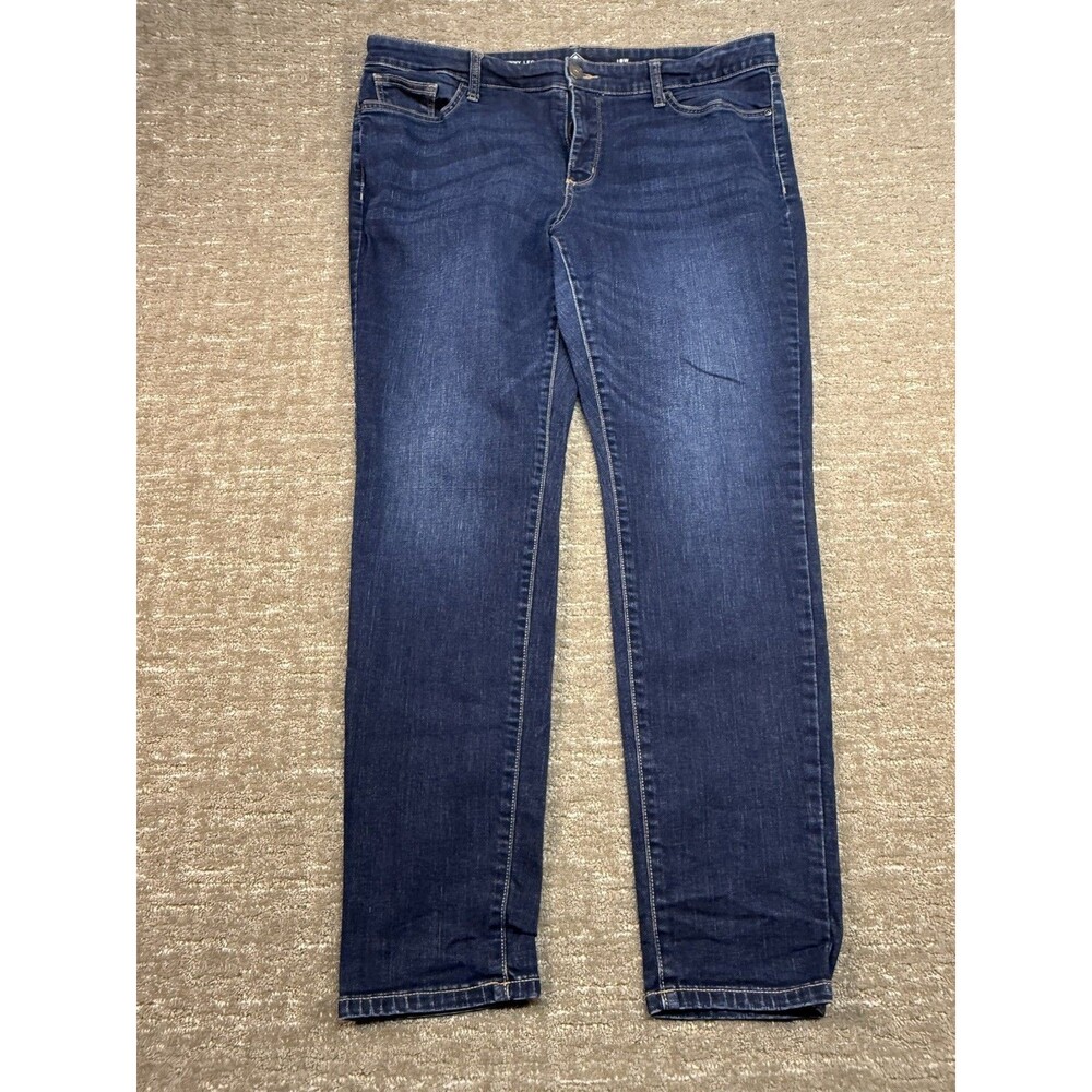 Women’s ST john’s Bay Skinny Leg 18 Long L Denim Blue Jeans
